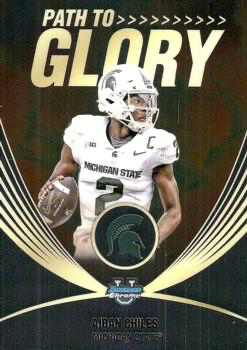 2025 Topps Bowman U Chrome Path to Glory Aidan Chiles #PG-14 Michigan State Spartans