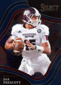 2022 Panini Select Draft Picks Blue Dak Prescott #134 Mississippi State Bulldogs