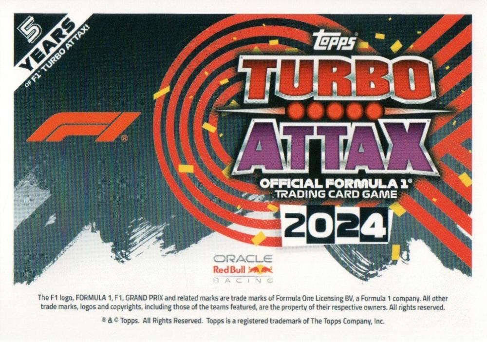 2024 Topps Turbo Attax F1 Max Verstappen CC COTA #162 Red Bull Racing