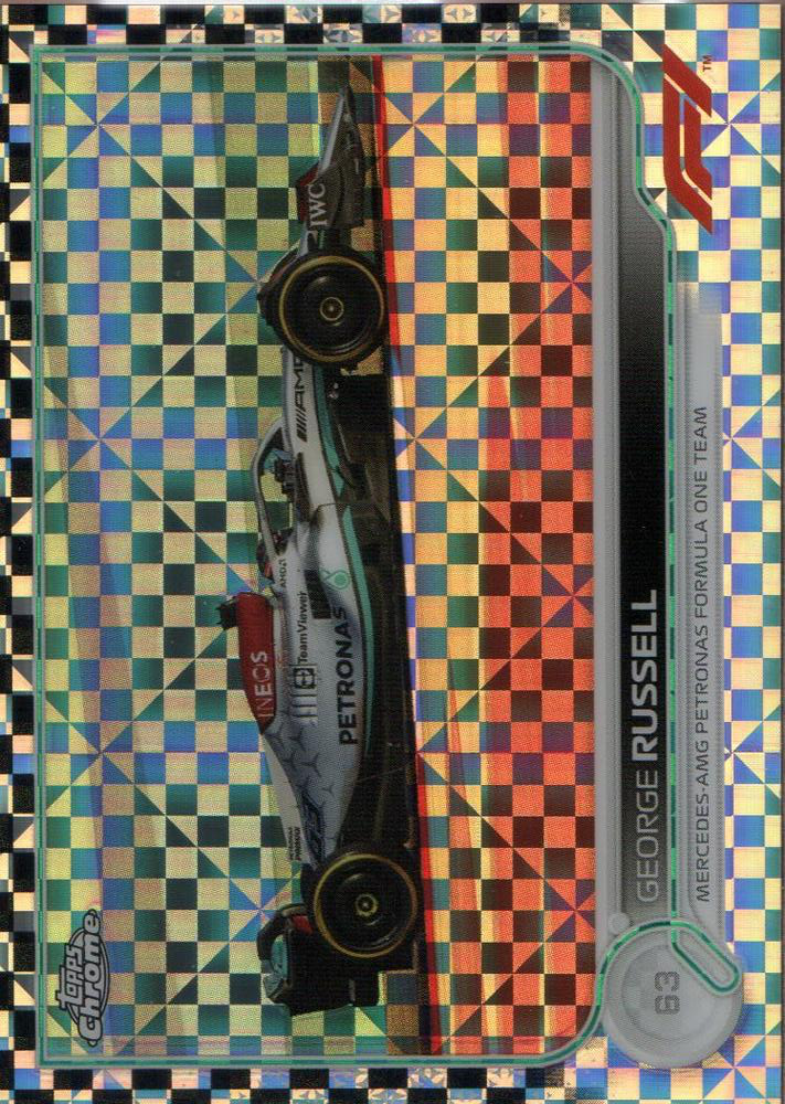 2022 Topps Chrome Formula 1 Checker Flag George Russell #112 Mercedes-AMG Petronas F1