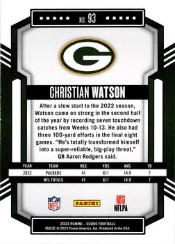 2023 Panini Score Football Christian Watson Green Bay Packers #93