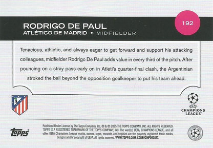 2024 Topps UCC Rodrigo de Paul #192 Atletico Madrid