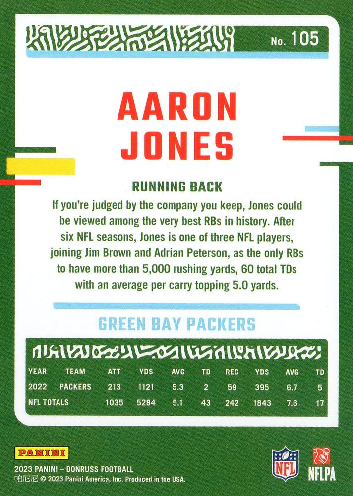 2023 Panini Donruss Aaron Jones #105 Green Bay Packers