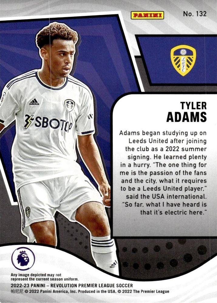 2022 Panini Revolution Premier League Tyler Adams #132 Leeds United