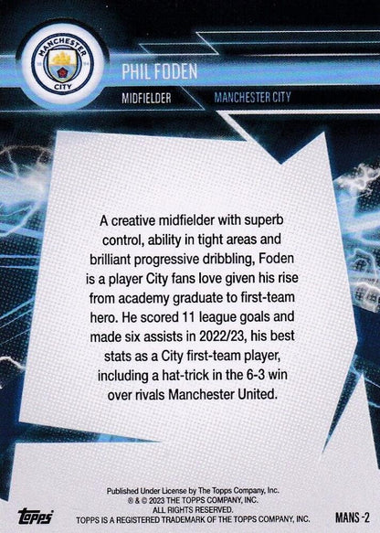 2023 Topps Manchester City Fan Set Super Electric Phil Foden #MANS-2