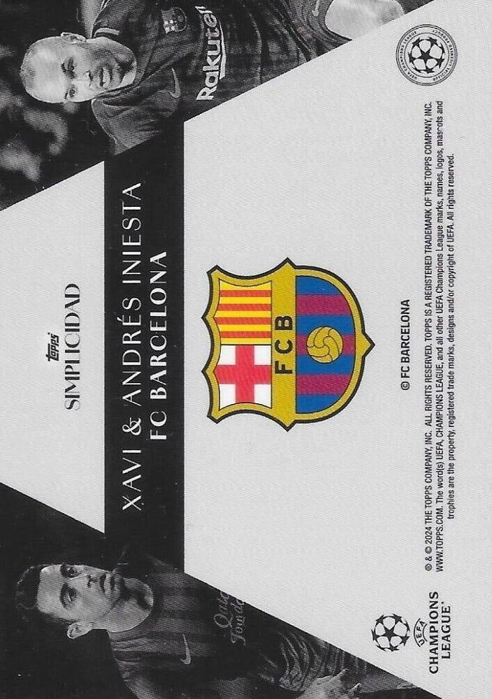 2023 Topps Simplicidad Xavi / Andrés Iniesta FC Barcelona