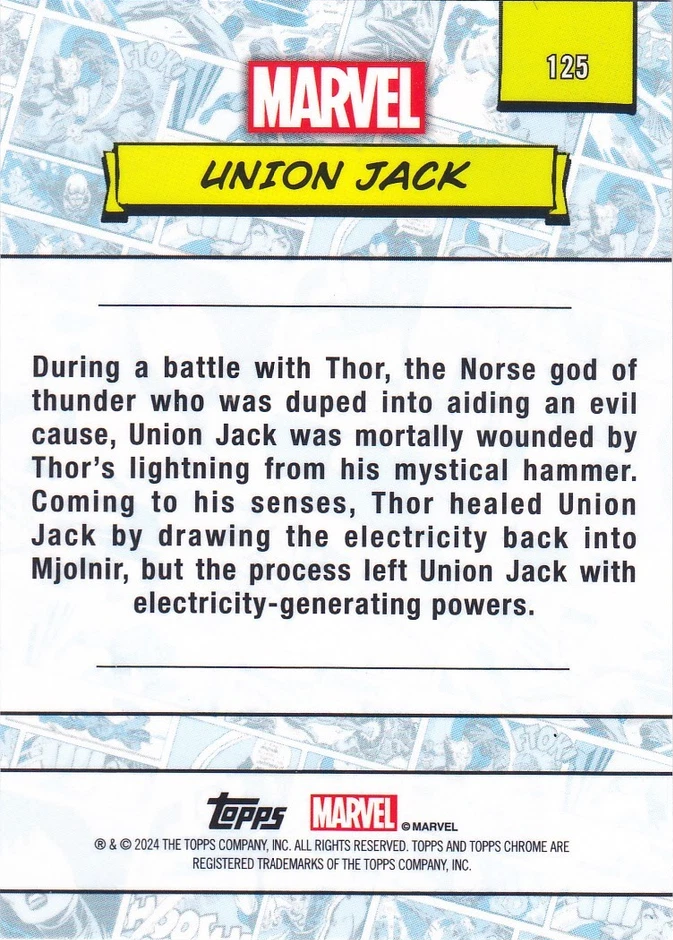 2024 Topps Chrome Marvel Union Jack #125