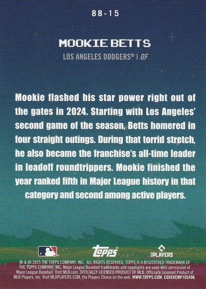 2025 Topps Series 1 8-Bit Ballers Mookie Betts Los Angeles Dodgers #8B-15