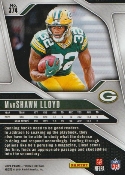 2024 Panini Prizm MarShawn Lloyd RC #374 Green Bay Packers