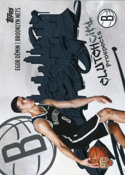 2025 Topps NBA Clutch City Prospects Egor Demin CC-8 Brooklyn Nets