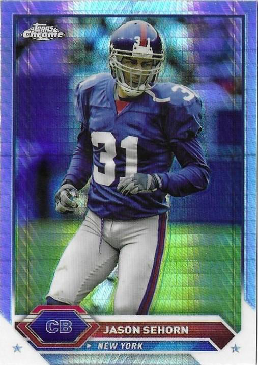 2023 Topps Composite Football Topps Chrome Prism Refractor Jason Sehorn #45 New York Giants