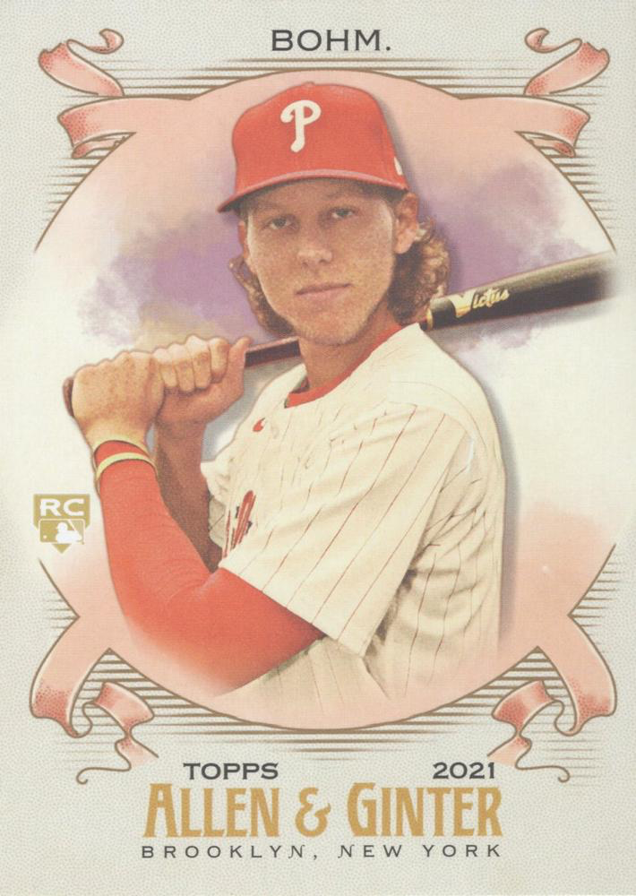 2021 Topps Allen & Ginter Alec Bohm Philadelphia Phillies RC #100