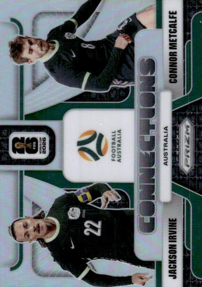 2026 Panini Prizm FIFA World Cup Connections Silver Metcalfe/Irvine #13 Australie