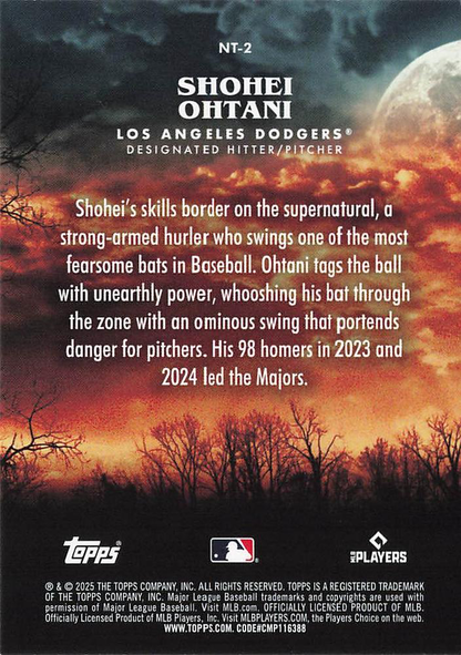 2025 Topps Chrome Update Night Terrors Shohei Ohtani #NT-2 Los Angeles Dodgers