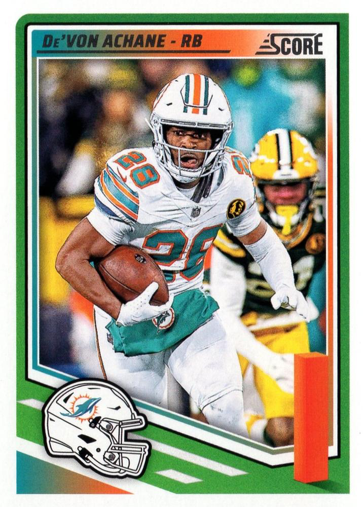 2025 Panini Score De'Von Achane #123 Miami Dolphins