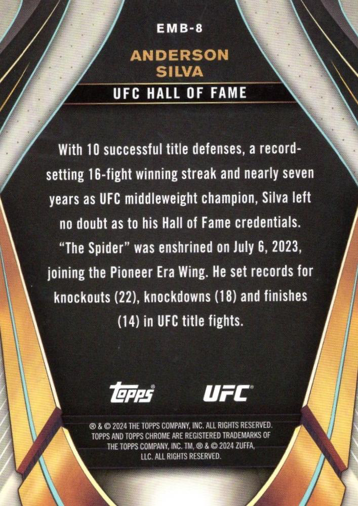2024 Topps Chrome UFC Embedded Anderson Silva #EMB-8