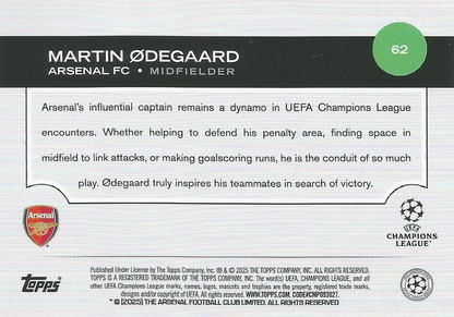 2024 Topps UCC Martin Ødegaard #62 Arsenal FC