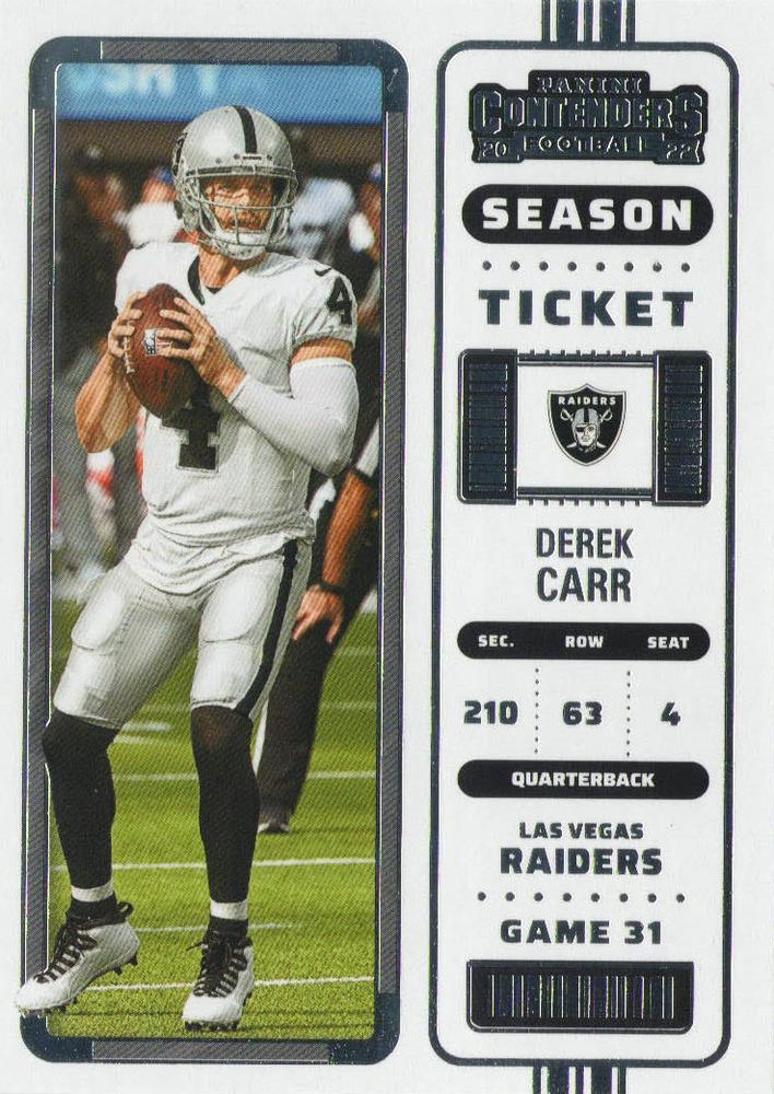 2022 Panini Contenders Derek Carr #66 Las Vegas Raiders