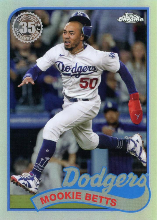 2024 Topps Chrome 1989 Topps Baseball 35th Anniversary Mookie Betts Los Angeles Dodgers #89CB-4