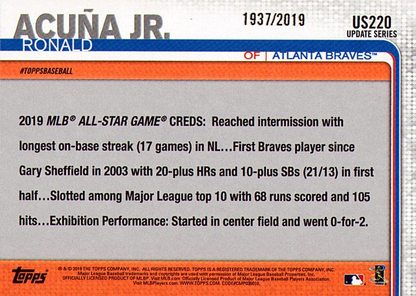 2019 Topps Update Gold /2019 Ronald Acuna Jr #US220 Atlanta Braves