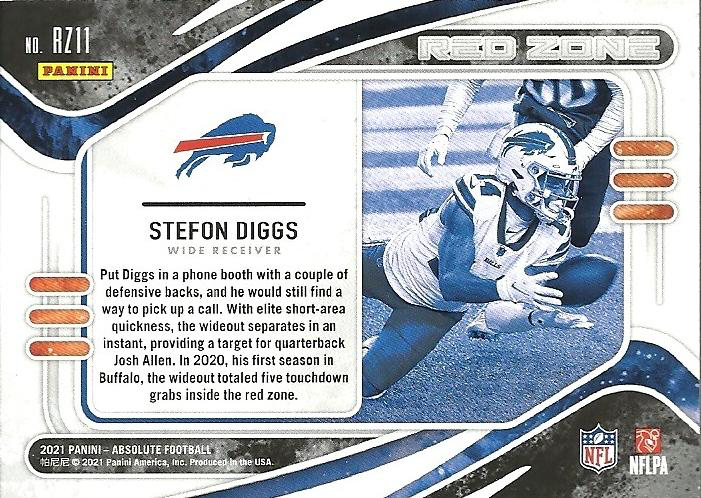 2021 Panini Absolute Red Zone Stefon Diggs #RZ11 Buffalo Bills