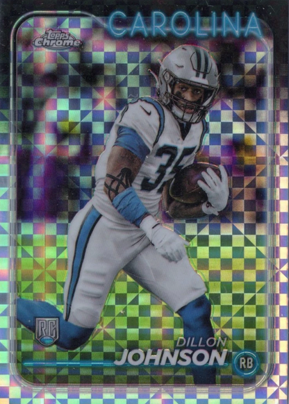2024 Topps Chrome Football X- Fractor Dillon Johnson RC #274 Carolina Panthers