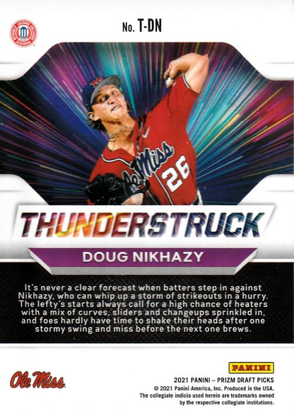 2021 Panini Prizm Draft Picks Thunderstruck Doug Nikhazy #T-DN Ole Miss Rebels