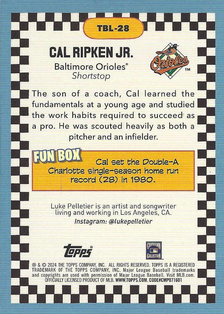 2024 Topps Big League Topps Big Leaguer Cal Ripken Jr. Baltimore Orioles #TBL-28