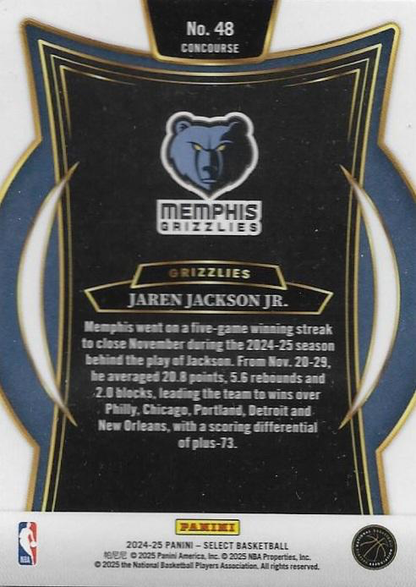 2024 Panini Select Jaren Jackson Jr. Blue #48 Memphis Grizzlies