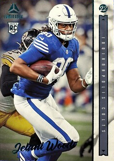 2022 Panini Chronicles Luminance Update Rookies Teal RC Jelani Woods #204 Indianapolis Colts