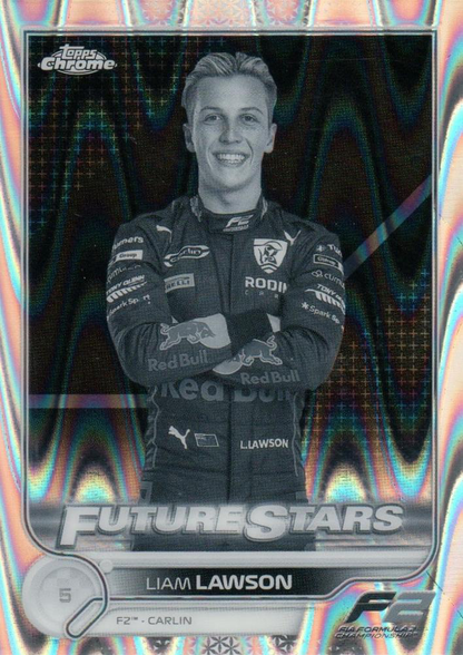 2022 Topps Chrome Formula 1 Black & White RayWave Liam Lawson #81 Carlin