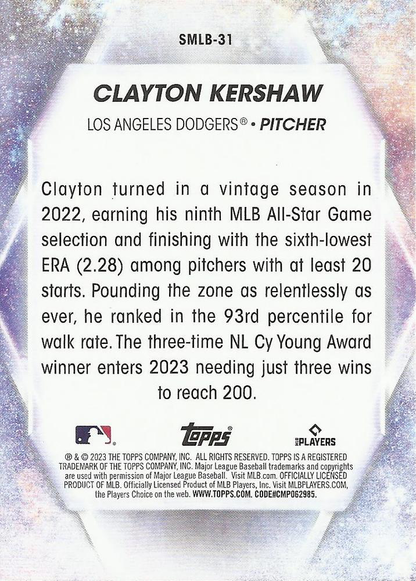 2023 Topps Series 2 Stars of MLB Clayton Kershaw Los Angeles Dodgers #SMLB-31