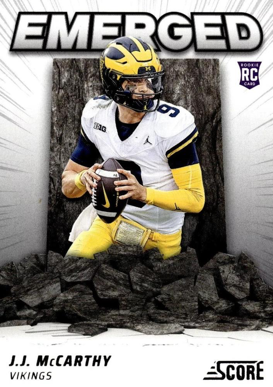 2024 Panini Score Football Emerged J.J. McCarthy Minnesota Vikings #EM-JMY RC