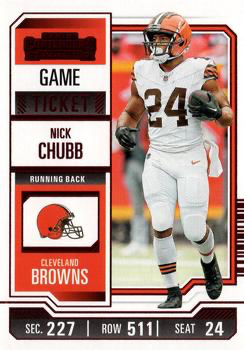 2023 Panini Contenders Red Parallel Nick Chubb Cleveland Browns #26