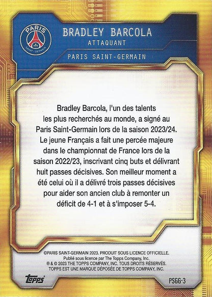 2023 Topps PSG Fan Set Golden Future Bradley Barcola #PSGG-3 Paris Saint-Germain
