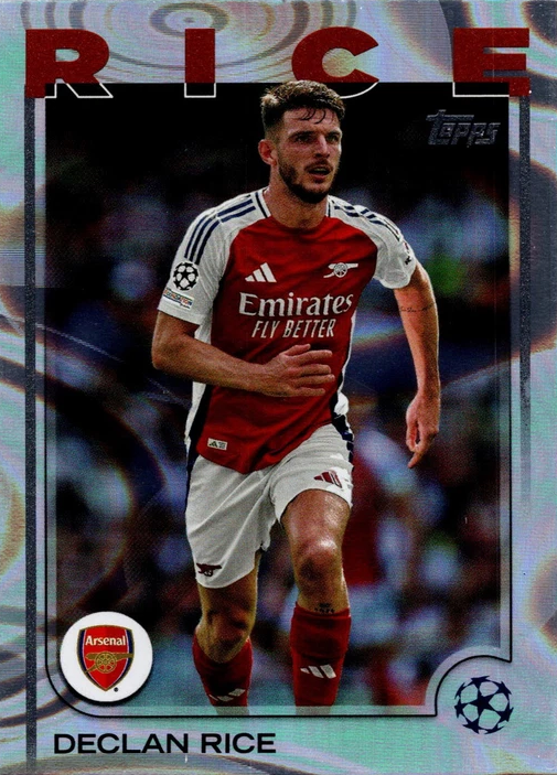 2024 Topps UCC Declan Rice Rain Drops Foil #53 Arsenal FC