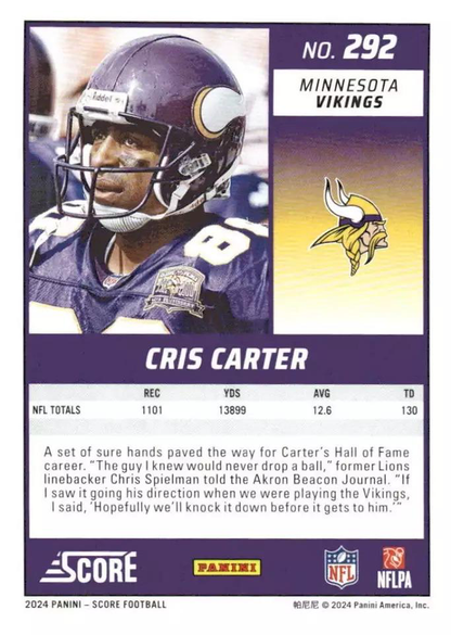 2024 Panini Score Football Cris Carter Minnesota Vikings #292