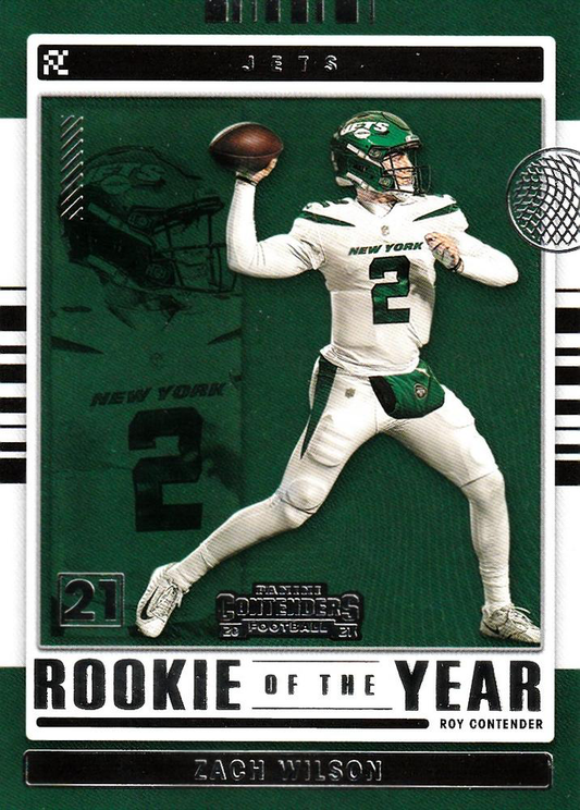 2021 Panini Contenders Rookie of the Year Contenders Zach Wilson RC New York Jets #ROY-ZWI