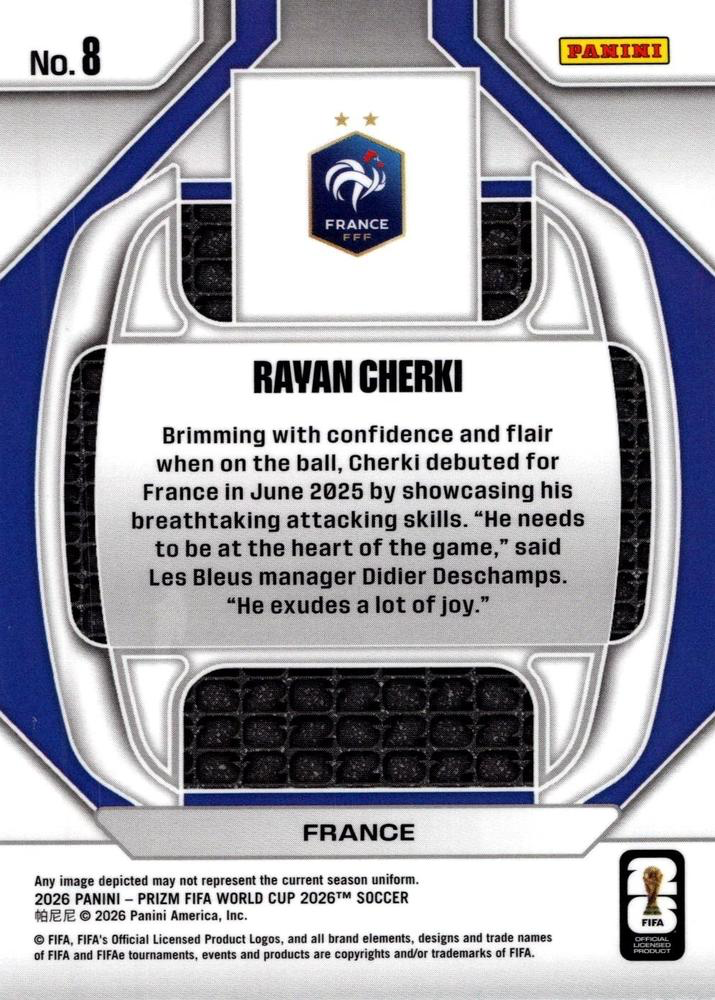 2026 Panini Prizm FIFA World Cup New Era Rayan Cherki #8 France
