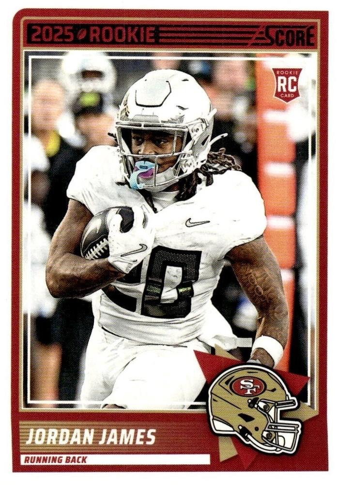 2025 Panini Score Jordan James RC #47 San Francisco 49ers