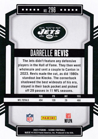 2023 Panini Score Football Darrelle Revis New York Jets #296