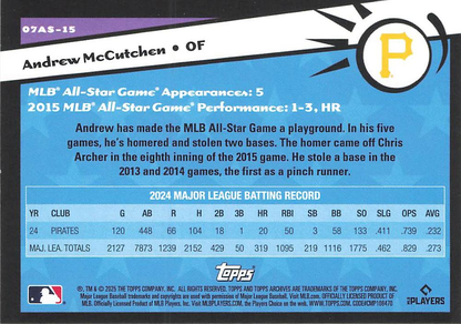2025 Topps Archives 2007 Topps All-Stars Andrew McCutchen #07AS-15 Pittsburgh Pirates