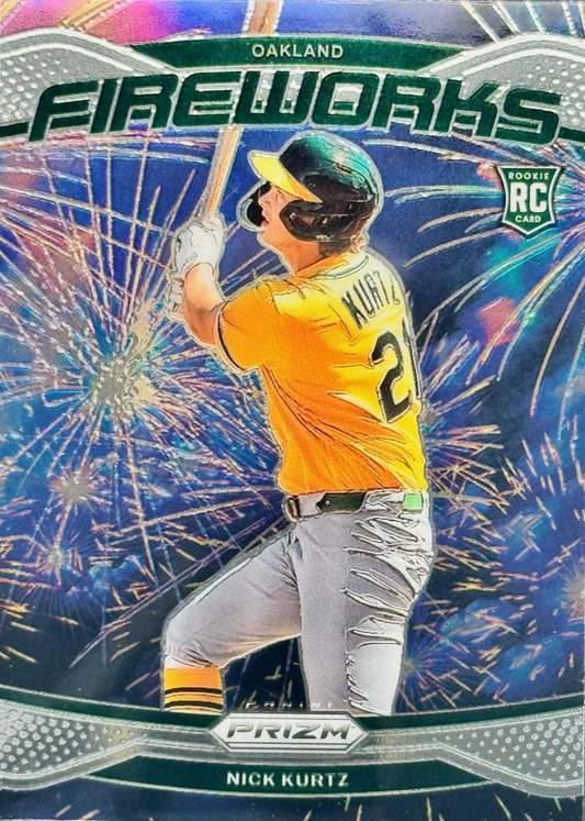 2025 Panini Prizm Fireworks Nick Kurtz #23 Oakland Athletics