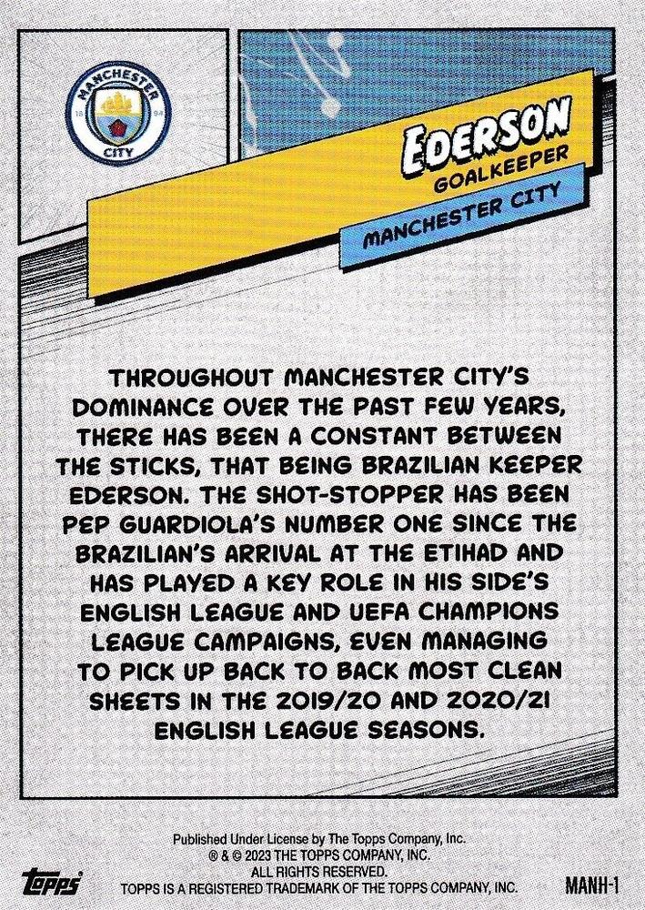 2023 Topps Manchester City Fan Set Heroes Ederson #MANH-1