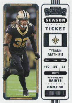 2022 Panini Contenders Tyrann Mathieu New Orleans Saints #65