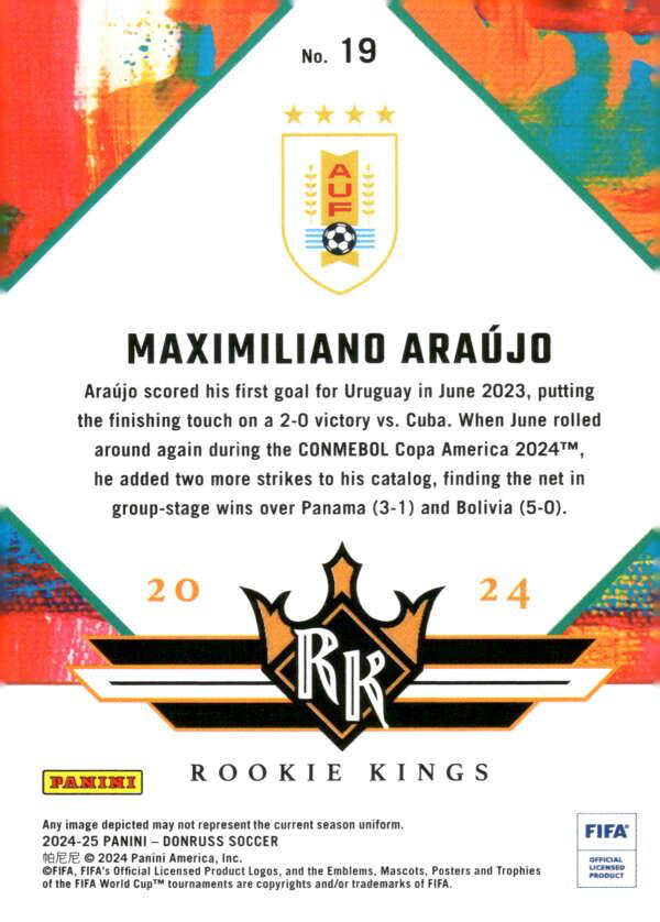 2024 Panini Donruss Rookie Kings Maximiliano Araujo #19 Uruguay