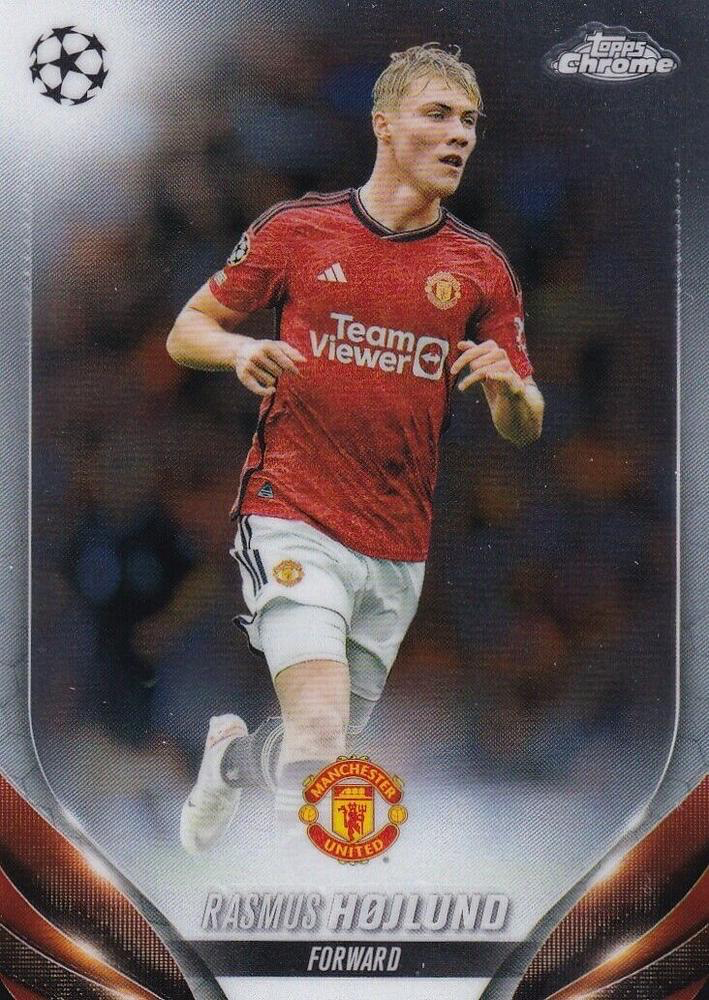 2023 Topps Chrome UEFA Club Competitions Rasmus Højlund #131 Manchester United