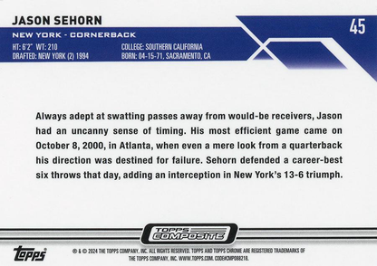 2023 Topps Composite Football Jason Sehorn Chrome #45 New York Giants