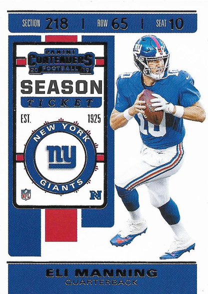 2019 Panini Contenders Eli Manning #51 New York Giants