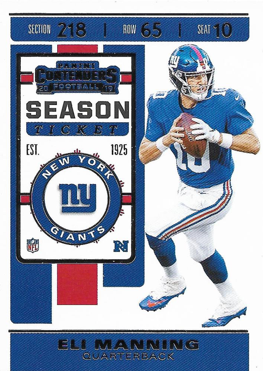 2019 Panini Contenders Eli Manning #51 New York Giants